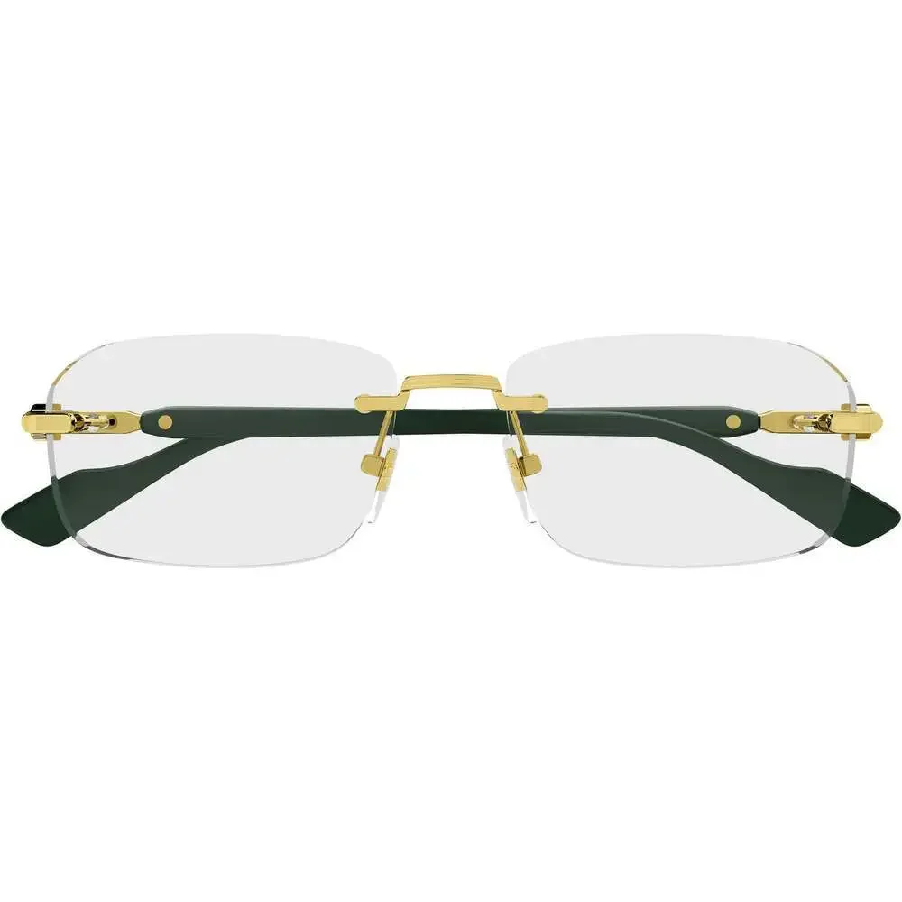 Gucci GG1221O Eyeglasses Gold Green Metal Rimless